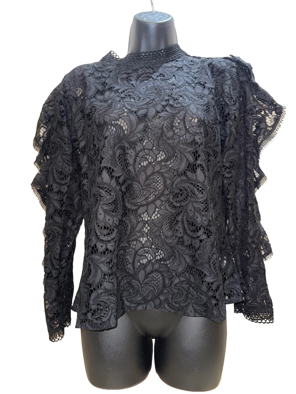 Express Black Lace Long Sleeve Blouse